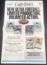 VTG Fall 1991 Fleer Card Times Vol 3 Poster Promo Sell Sheet Metcalf Elway