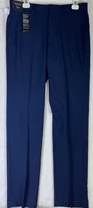 Pantalone Haggar uomo 32x32 462 blu elasticizzato stria elegante pantalone antirughe slim nuovo con etichetta - Foto 1 di 12