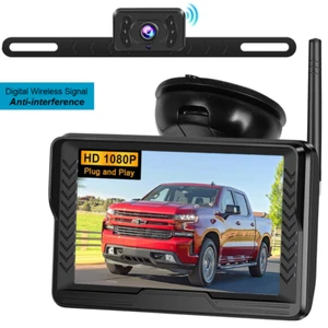 1080P Wireless Backup Camera 5' Rear View Monitor Kits For TRUCK Trailer RV - Picture 1 of 13
