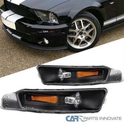 Fits 2005-2009 Ford Mustang Black Bumper Lights Signal Parking Lamps Left+Right Foto 1 de 4