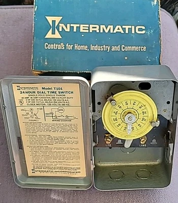Interruptor de pared temporizador mecánico 24 horas Intermatic T101 nuevo abierto caja original  Foto 1 de 4