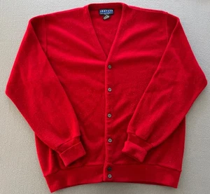Vintage Jantzen Strick Cardigan Pullover Herren 2XL Rot Made In USA Kurt Cobain - Bild 1 von 9
