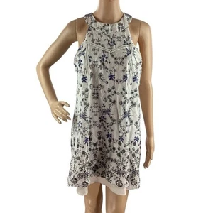 Blau Regen Blumen ärmelloses Minikleid Größe S - Bild 1 von 7