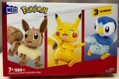 New MEGA Pokémon Building Toy Kit, Build & Show with 3 Action Figures 583 Pieces - Image 1 of 3