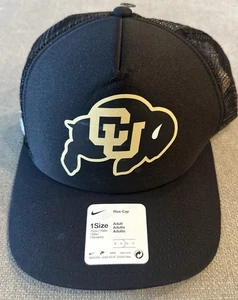 NWT CU Foam Front Nike Colorado Buffaloes Trucker Hat Black Adjustable Rise Cap - Picture 1 of 5