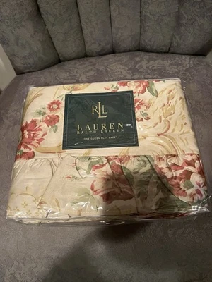 Sábana plana floral con volantes Ralph Lauren Grosvenor Square Cottage - Queen NUEVA-RARA Foto 1 de 4