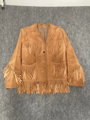 Chaqueta vaquera vintage años 60 gamuza con flecos cuero talla S Foto 1 de 4