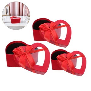  3 Pcs Heart Shaped Bouquet Gift Boxes Valentine's Day Decorations - Picture 1 of 17
