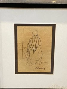 Original DIEGO RIVERA Drawing Sketch On Paper Pencil Signed FRAMED - Picture 1 of 4