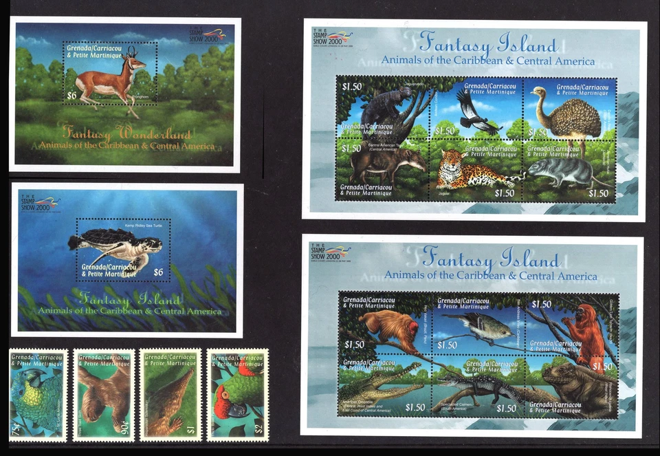 M28985 GrenadaP Martinica 2000 Set de exhibición de estampillas X16 + X2 m/s UMM Sg 3145/61 - Imagen 1 de 1
