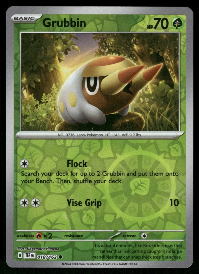 Grubbin 018/162 TEF SV05: Temporal Forces Reverse Holo NM - Image 1 of 2