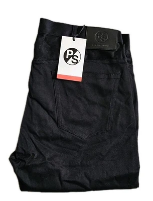 Pantalones de mezclilla PAUL SMITH negros chinos de algodón para hombre W 32 L 34 calce ajustado PVP £165 Foto 1 de 4