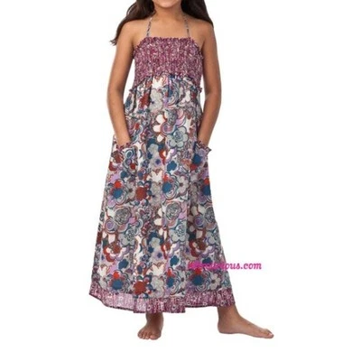 Liberty Of London x Target Maxi Dress Girls M Purple Multi Floral Halter Smocked - Image 1 of 4