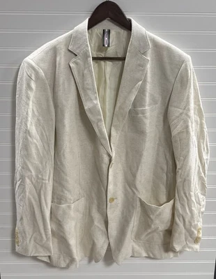 PJ Paul Jones Linen Blend Cream Suit Jacket Blazer Men’s Size XL Sport Coat - Image 1 of 4