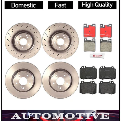 Pastillas de freno y rotores delanteros traseros para Mercedes-Benz SLK55 AMG 2010 2009 2007 2008 Foto 1 de 4