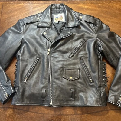 CHAQUETA DE MOTO VINTAGE EXCELENTE PARA HOMBRE TALLA 44 Cordones laterales  Foto 1 de 4