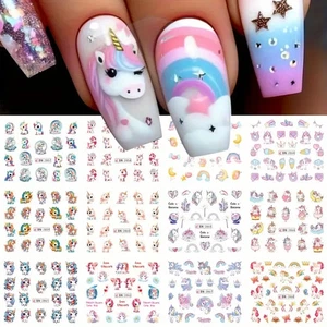 Nail Art Stickers Unicorn Rainbow Decals Mythic Cute Magical Fantasy Set - Picture 1 of 3