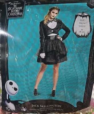 Vestido Disfraz Pesadilla Antes de Navidad Jack Skellington, Para Mujer M 8-10, ¡Nuevo! Foto 1 de 4
