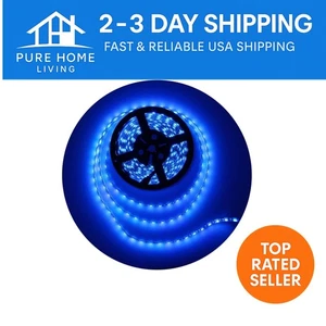 Bright 16.4ft Blue LED Flexible Strip - Dimmable, Waterproof for Any Space - Picture 1 of 9