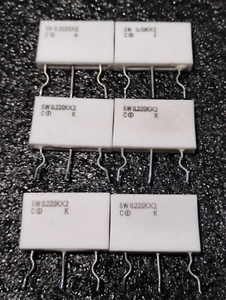 Current Sense Resistors 5 W 0.22 Ohms Qty-6 - Picture 1 of 2