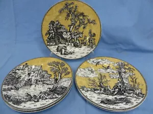 American Atelier English Toile piatti insalata neri nuovi 5 - Foto 1 di 5