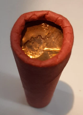 1968-D US Lincoln Cents BU Roll of 50 Coins Total in OBW/Coin Tube Cover