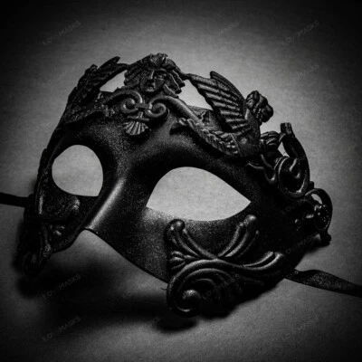 NUEVO Emperador Griego Romano Mascarada Veneciano Halloween Fiesta Máscara Para HOMBRES Negro Foto 1 de 4