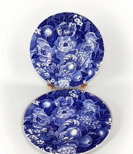 Myott And Son Appleware Blue And White Plates staffordshire ware 10" Wall Art - Picture 1 of 9