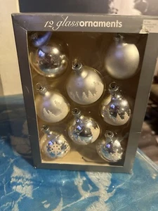 8er Set Vintage mittelgroße Glas Ornamente - Bild 1 von 3