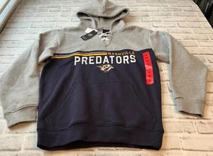 NHL Hockey NWT Sz M Nashville Predators Lace Kangaroo Pocket Hoodie Sweatshirt - Picture 1 of 5