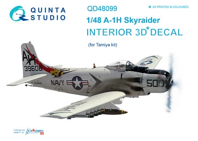 FÜNFTES STUDIO Quinta Studio 1/48 A-1H 3D-gedruckter & farbiger Innenraum (für Tamiya-Kit)