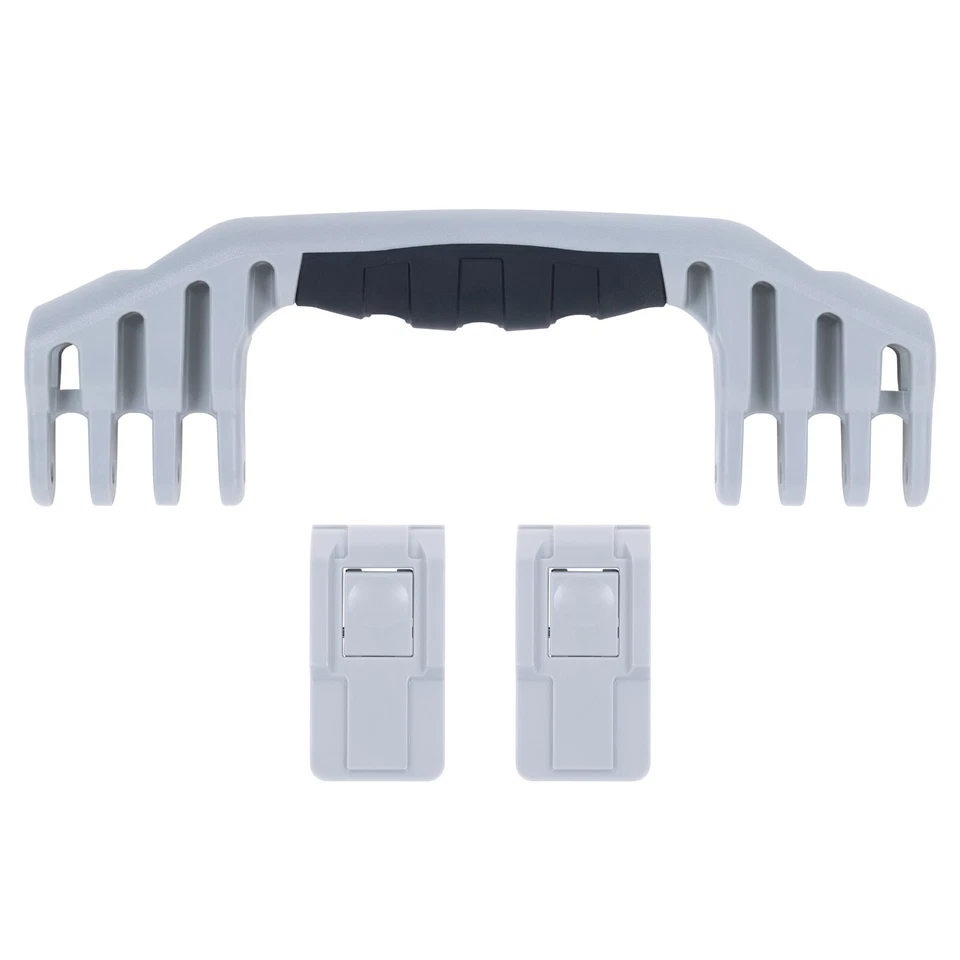Silver Pelican 1550 push button latches & handle set. - Image 1 of 1