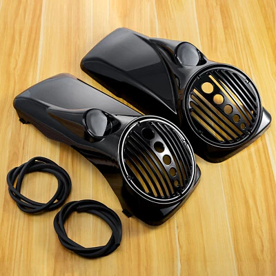 8'' Saddlebag Speaker Lids For Harley 1994-13 Street Road Glide Vivid Black Pair - Imagen 1 de 4