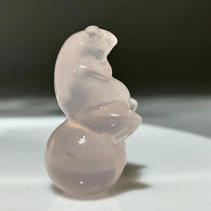 1.4" Natural Rose Frog skull carving Quartz sphere mini Crystal skull Healing - Picture 1 of 14