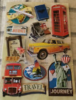 Vacation, Travel, Tourist, New York, London, Paris Sticker Embellishments