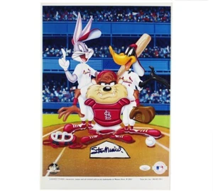 Stan Musial Signed St. Louis Cardinals Unframed 11x16 Looney Tunes MLB Photo - Picture 1 of 3