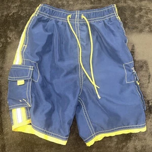 Boys ARIZONA Swim Trunks Blue and Yellow Size 5T UNLINED - Picture 1 of 3