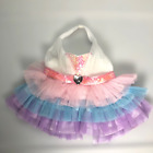 2 Build A Bear Dresses Outfit BABW Multicolored Tutu Style Pink White Clothes