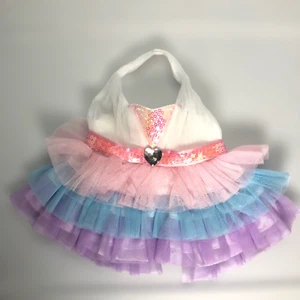 BABW Ropa Vestidos 2 Build A Bear Conjunto Multicolor Tutú Estilo Blanco Rosa - Imagen 1 de 6