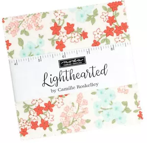 Lighthearted Moda Charm Pack 42 100% Cotton 5" Precut Fabric Quilt Squares - Picture 1 of 2
