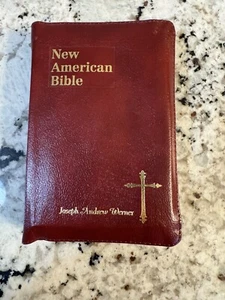 New American Bible Illustrated St. Joseph Personal Size  Zipper & Cross Charm - Picture 1 of 9