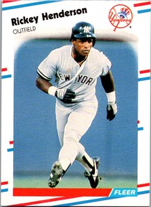 1988 Fleer Rickey Henderson New York Yankees #209 1B