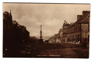 Postcard Scotland Ivergordon High Street Town Square Carriage c.1900 RPPC - Picture 1 of 2
