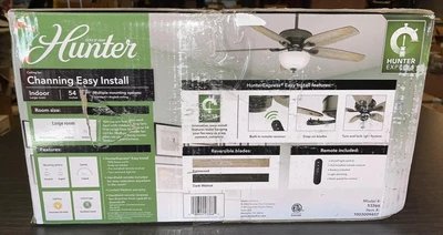 Hunter Channing 54" Express Indoor Noble Bronze Ceiling Fan Remote Light Kit - Image 1 of 4