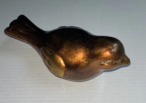 Kirklands, Glänzende Metallic Gold/Bronze/Braun Keramik Statue Vogel Figur - Bild 1 von 5