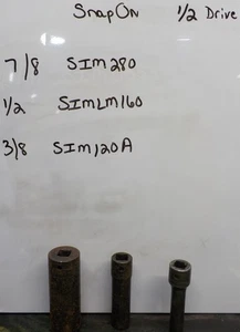 SNAP-ON 1/2 DRIVE 3 PC SAE DEEP IMPACT SOCKET SET SIM SERIES - Picture 1 of 17