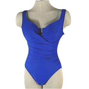 Miraclesuit Royal Blue One Piece Rushed Bathing Suit Women Size 12 Miracle Suit - Picture 1 of 8