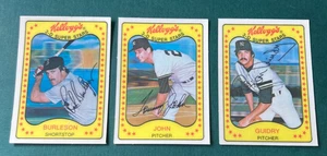 Lote de 3 tarjetas de béisbol Kellogg's 3-D Xograph 1981 New York Yankees Guidry, John - Imagen 1 de 2