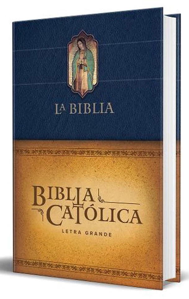 Biblia Catlica letra grande, tapa dura azul con la Virgen de Guadalupe / The Cat - Image 1 of 1
