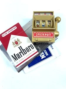 Vintage Slot Machine Lighter Japan Jackpot Red Marlboro Lighter card Holder Tin - Picture 1 of 8